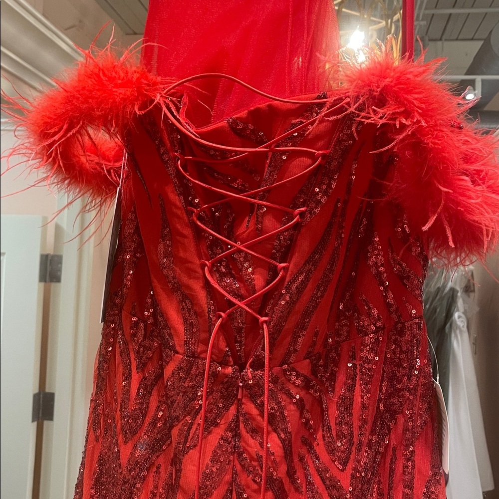 NEW Red Sequin prom/Pageant dress size 18 - Picture 8 of 9